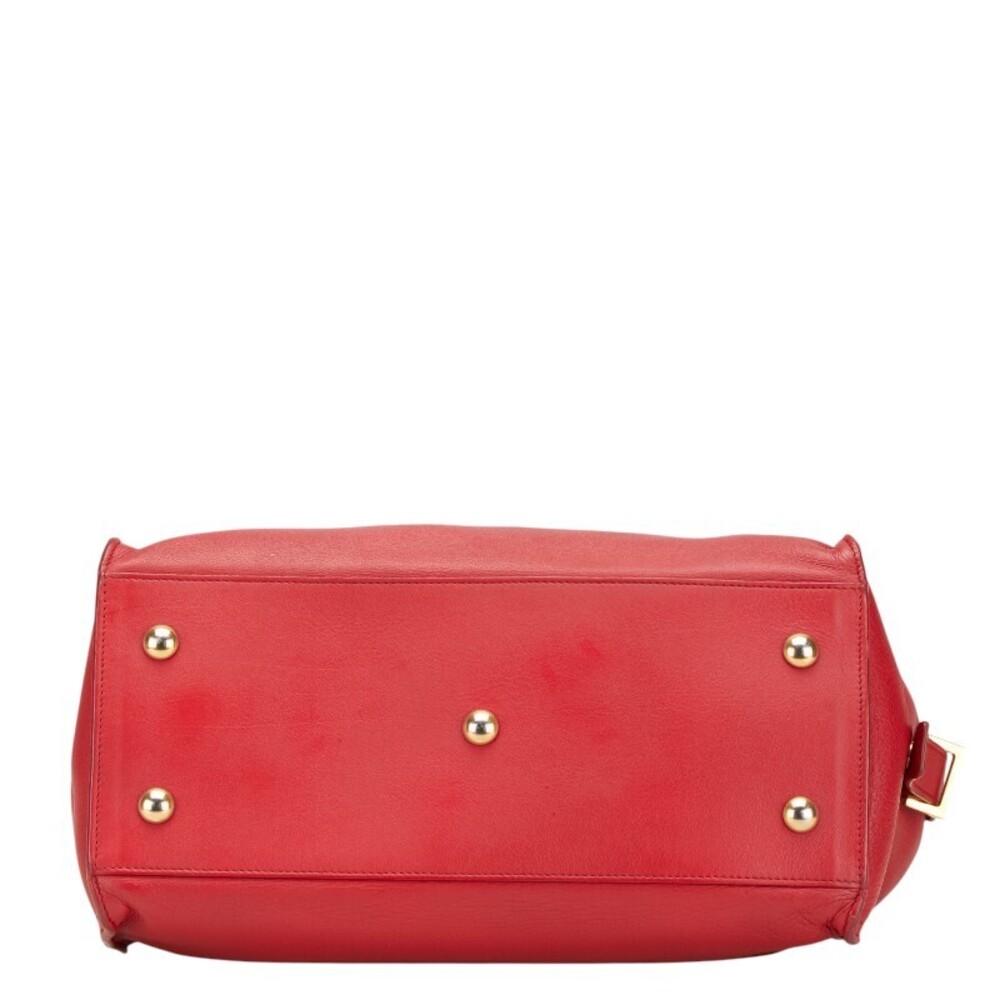 Saint Laurent Cabas Handbag Shoulder Bag Red Leather - Picture 3 of 9